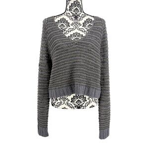 Marc by Marc Jacobs Rudy Slate Violet Multi Cropped Sweater, M